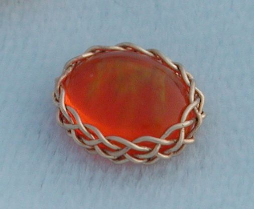 Fire opal in 5x14 bezel.