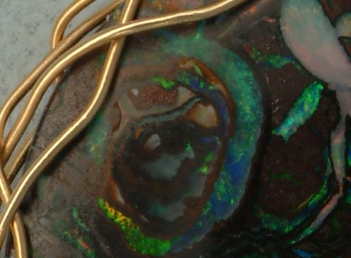 The "right eye" of the face that some folks can see in the Koroit opal.